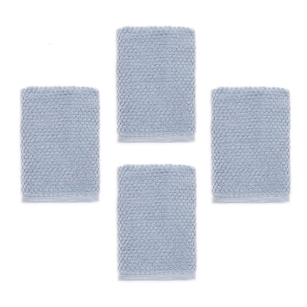 4 brand new Wild Sage Savannah 90% Cotton 16x28" HAND Towels in BLUE FOG color